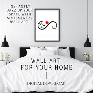 Infinity-Symbol Wandkunst | Paare Name Wandkunst | Personalisierter Infinity Kreis | Printable Wohnkultur | Digitaler Download
