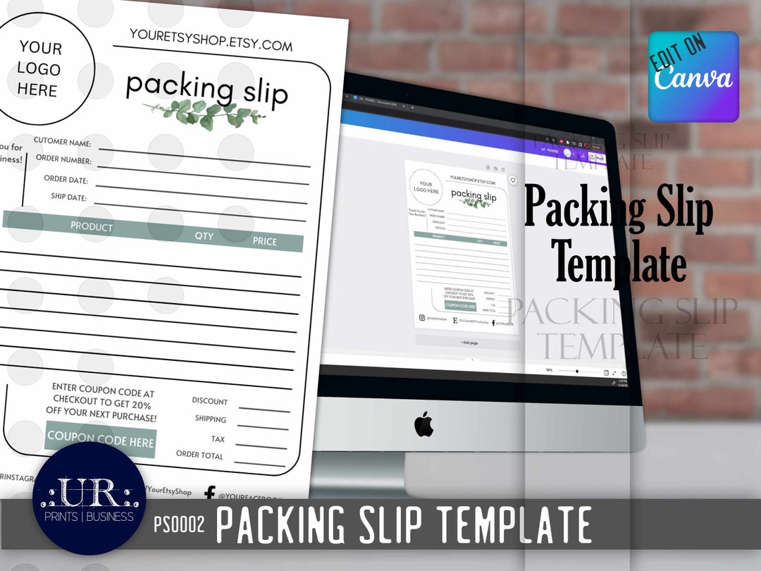 Emerald Packing Slip Template, Canva Template, Editable Packing Slip ...