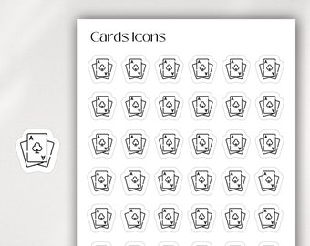 PLAYING CARDS -  Mini Icon Stickers | Minimalist Planner Stickers | Functional Stickers | Bullet Journal