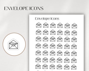 ENVELOPES Mini Icon Stickers | Minimalist Planner Stickers | Functional Stickers | Budget Stickers | Bullet Journal