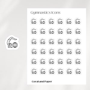 GYMNASTICS Mini Icon Stickers | Minimalist Planner Stickers | Functional Stickers | Bullet Journal