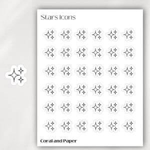STARS: minipictogramstickers | Minimalistische plannerstickers | Functionele stickers | Bulletjournaal