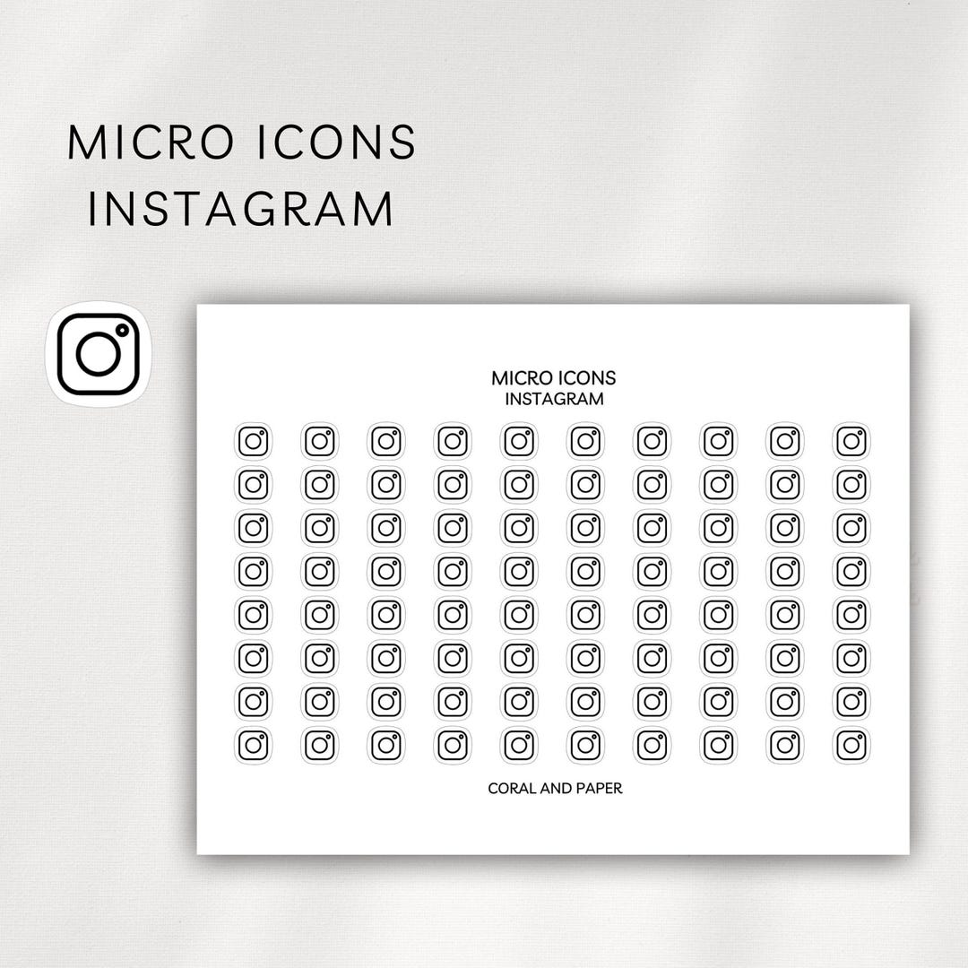 Instagram Micro Icon Sticker Sheet | Minimalist Functional Stickers for ...