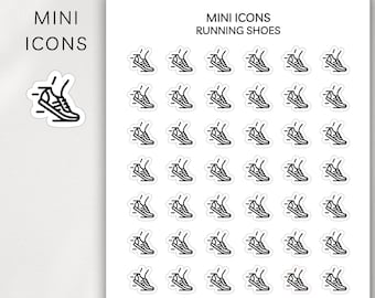 Running Shoes Mini Icon Stickers | Minimalist Planner Stickers | Functional Stickers | Bullet Journal