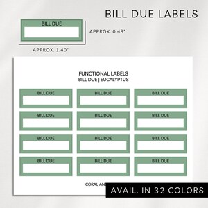 Bill Due Labels | Functional Planner Stickers | Minimal Budget & Finance Tracker Labels | Budget Tracker | Minimal Bill Due Box Stickers