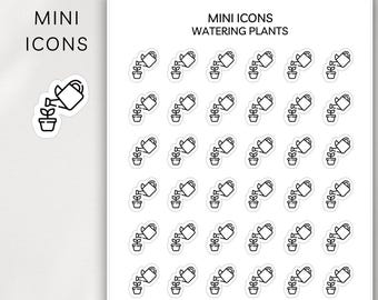Watering Plants -  Mini Icon Stickers | Minimalist Planner Stickers | Functional Stickers | Bullet Journal