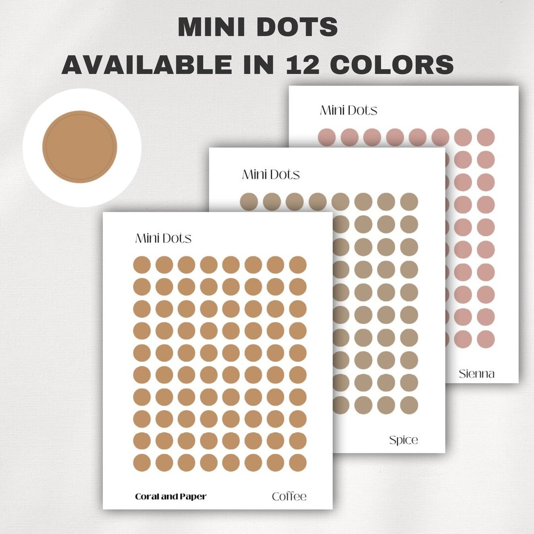 TRANSPARENT MINI DOTS Minimal & Functional Planner Stickers Dots