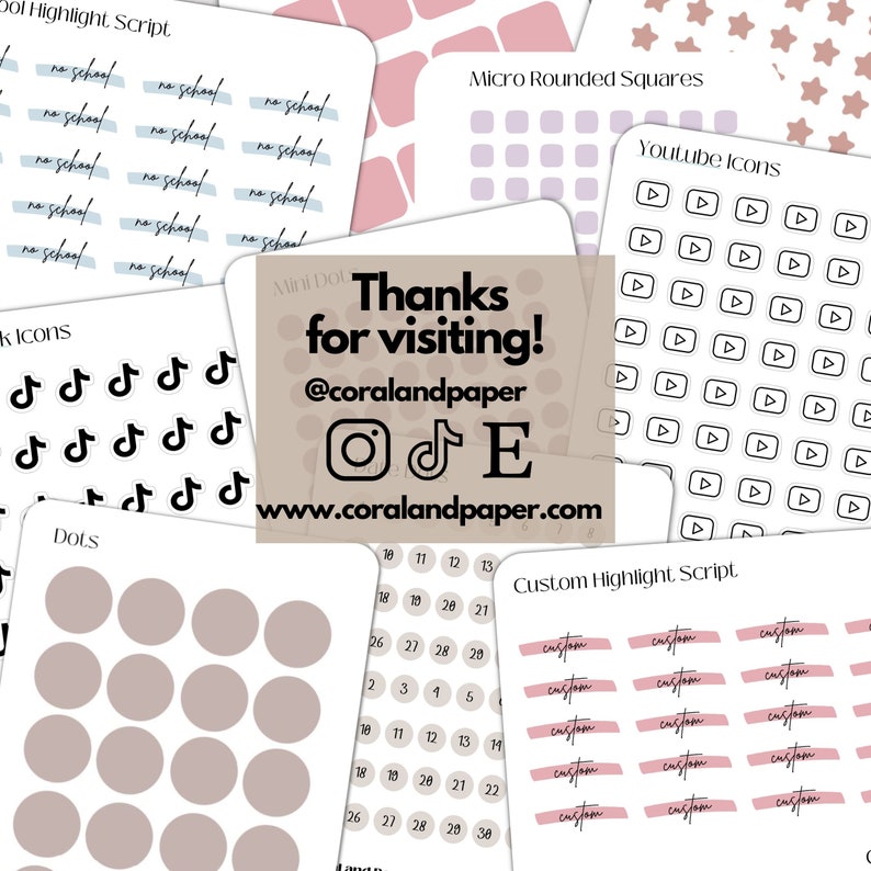 CHECK MARKS Mini Icon Stickers | Minimalist Planner Stickers ...