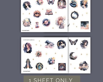 CELESTIAL GODDESS | Planner Stickers | Deco Stickers | Scrapbook Decoration | Journaling Stickers | Diary Stickers | Sticker Sheet
