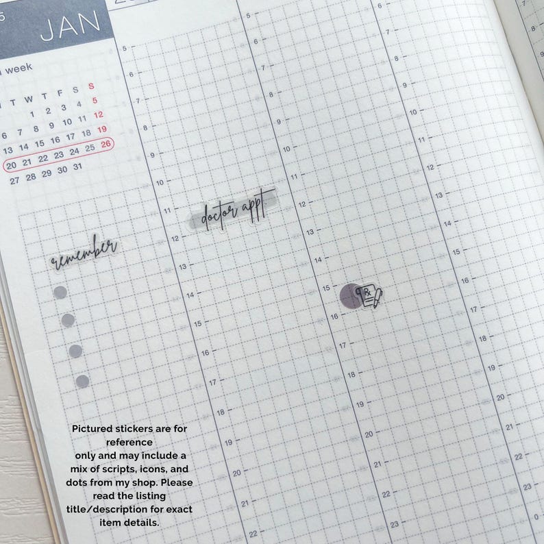 TRANSPARENT NANO DOTS Planner Sticker Sheet | Tiny Nano Circle | Bullet Journal | Minimal Planning | Functional Planner Stickers image 2