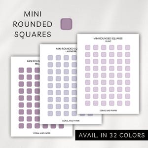 MINI ROUNDED SQUARES - Planner Stickers | Minimalist Planning | Squares Stickers | Functional Planner Labels | Bullet Journal | Hobonichi