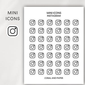 INSTAGRAM Mini Icon Sticker Sheet | IG | Social Media Planning | Minimalist Functional Stickers | Hobonichi | Bullet Journal | Agenda