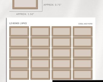 1/3 BOX LABELS Funktionale Planer Aufkleber | Minimalistische Planung | Planer Etiketten | Bullet Journal