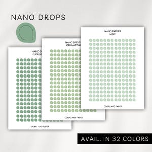 TRANSPARENT NANO DROPS Planner Sticker Sheet | Tiny Nano Drops | Bullet Journal | Minimal Planning | Functional Planner Stickers