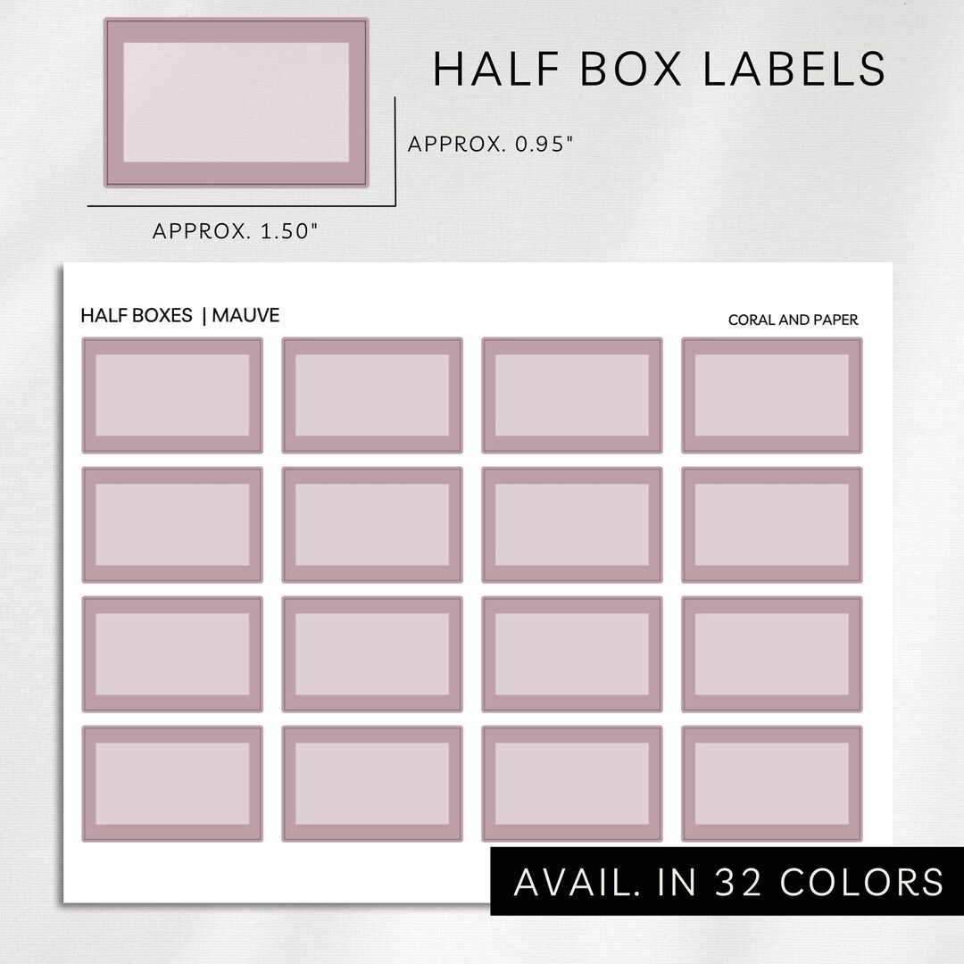 Planning File Label HALF BOX LABELS Functional Planner Stickers | Minimalist Planning ...