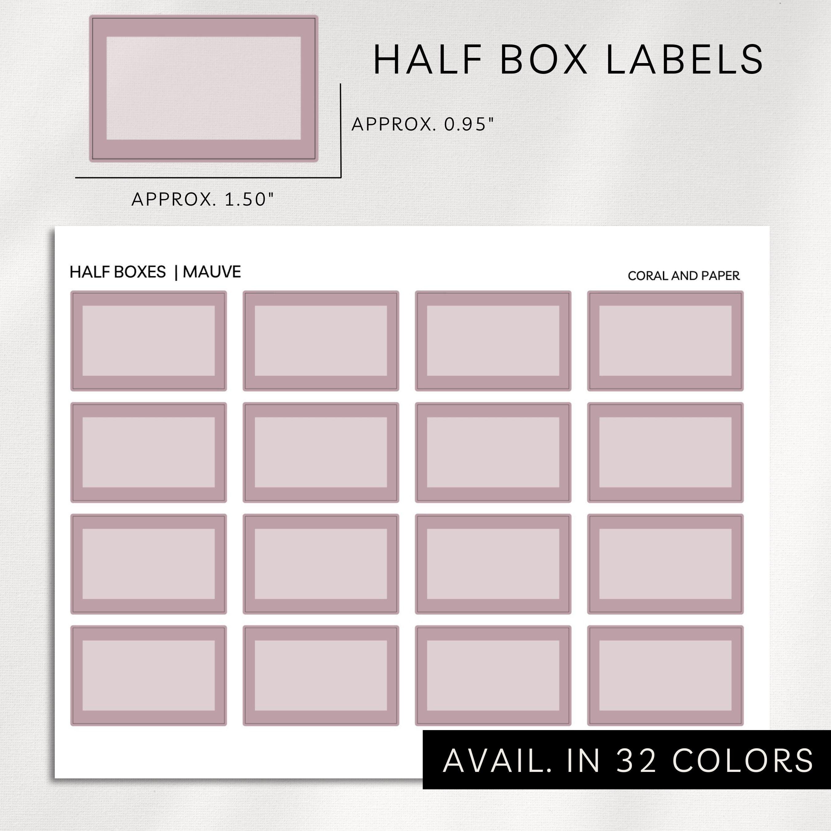 HALF BOX LABELS Functional Planner Stickers | Minimalist Planning ...