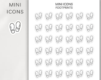 FOOTPRINTS - WALKING - Mini Icon Stickers | Minimalist Planner Stickers | Functional Stickers | Bullet Journal