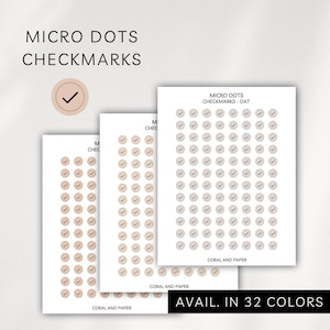 CHECKMARKS MICRO DOTS - Planner Stickers | Minimal Planning | Tiny Circle Stickers | Minimalist Planning | Bullet Journal