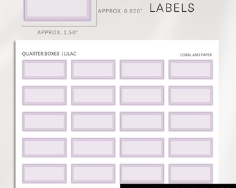 QUARTER BOX LABELS Funktionale Planer Aufkleber | Minimalistische Planung | Planer Etiketten | Bullet Journal