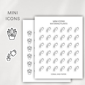 PLANTS -  Mini Icon Stickers | Minimalist Planner Stickers | Functional Stickers | Bullet Journal
