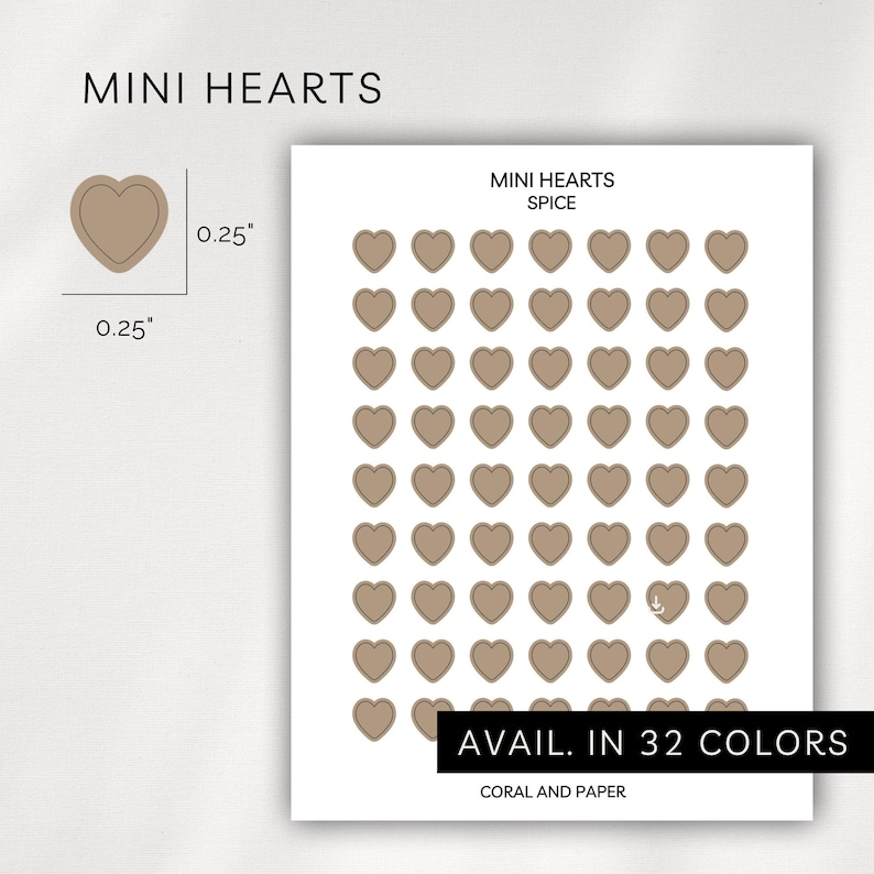 TRANSPARENT MINI HEARTS Planner Stickers | Minimalist Planning ...
