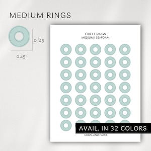 MEDIUM CIRCLE RINGS | Functional and Minimal Planner Stickers | Transparent Circles | Planner Sticker Sheet | Hobonichi | Bullet Journal