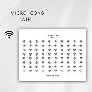 WiFi-mikroikoner | Planerarklistermärken för internet och fakturor | Små funktionella ikoner för att spåra WiFi-betalningar, internet och verktyg