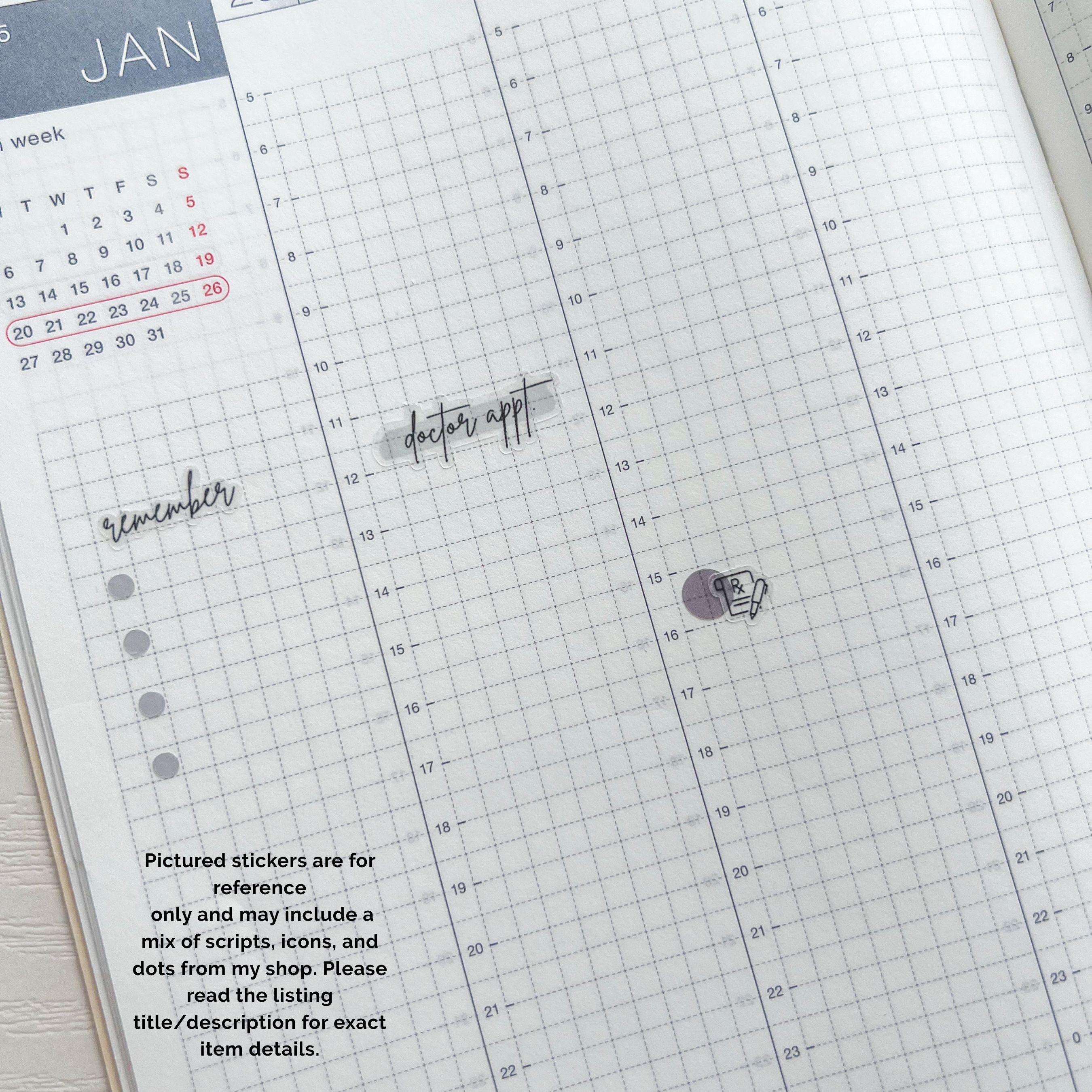 PUSH PIN Mini Icon Stickers | Minimalist Planner Stickers | Functional ...