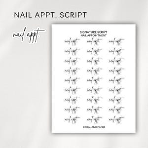 Nail Appointment Script Planner Stickers | Minimalist Planning | Functional Planner Stickers | Bullet Journal