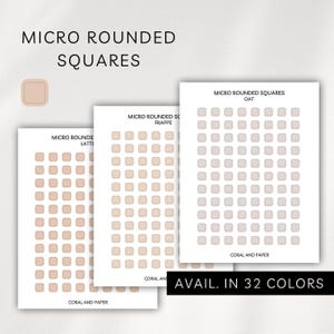 Adesivi Micro Quadrati Arrotondati – Forme Trasparenti / Planner Minimale / Adesivi per Planner Funzionale / Pianificazione Minimalista / Bullet Journal