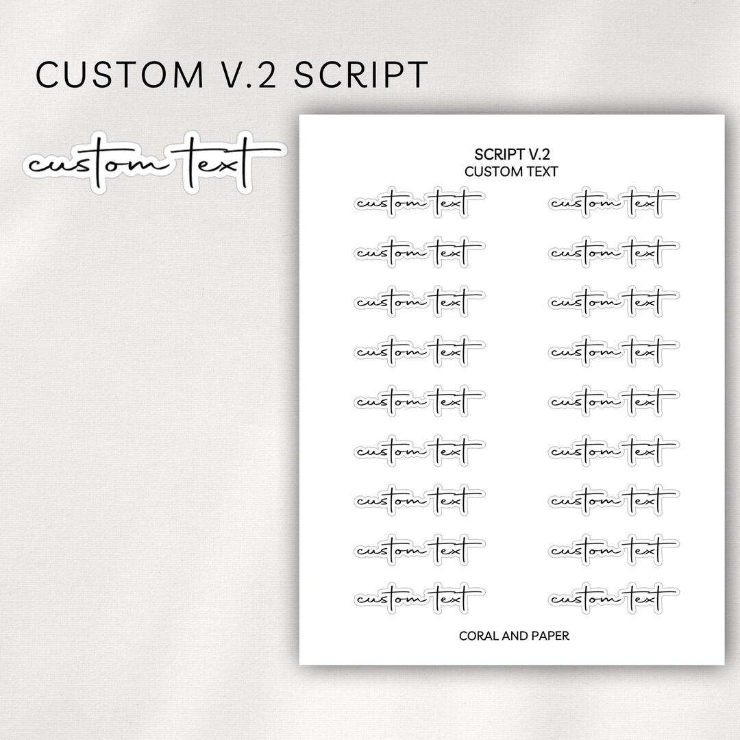 CUSTOM - Script V2 Planner Stickers | Minimalist Planning | Functional ...