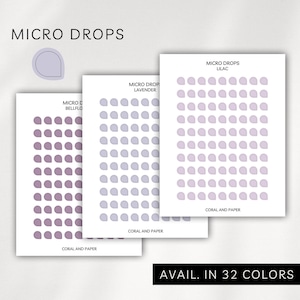 MICRO DROPS Transparent Planner Stickers | Minimalist Planning | Drops Stickers | Functional Planner Labels | Bullet Journal | Hobonichi