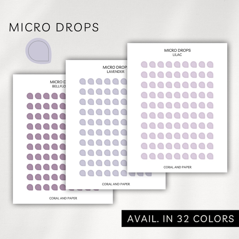 MICRO DROPS Transparent Planner Stickers | Minimalist Planning | Drops ...