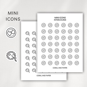 FERTILITY - INTERCOURSE Mini Icon Stickers | Minimalist Planner Stickers | Functional Stickers | Bullet Journal