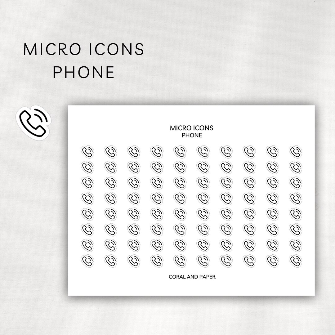 Call List Sticker Phone Micro Icons | Planner Stickers for Calls & Reminders | Phone ...
