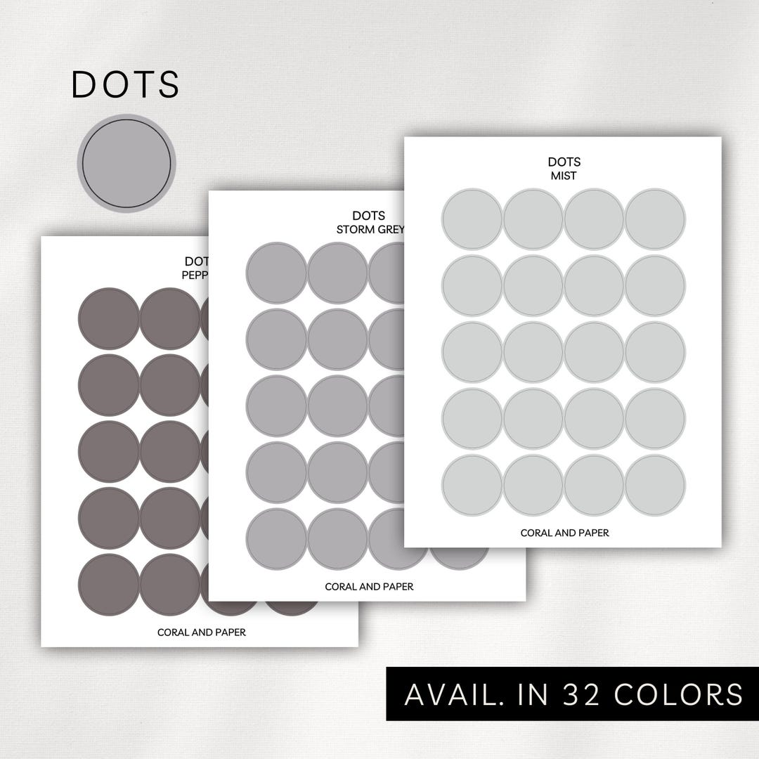 TRANSPARENT DOTS - Minimal & Functional Planner Stickers | Dots Planner ...