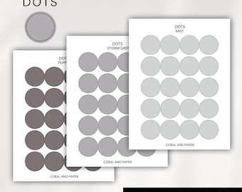 TRANSPARENT DOTS - Minimal & Functional Planner Stickers | Dots Planner Stickers |  Circle Dots Stickers | Bullet Journal