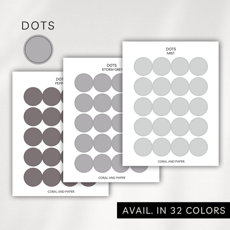 TRANSPARENT DOTS - Minimal & Functional Planner Stickers | Dots Planner ...