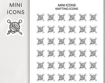 STRICKEN Mini Icon Sticker | Minimalistische Planer Aufkleber | Funktionsaufkleber | Bullet Journal