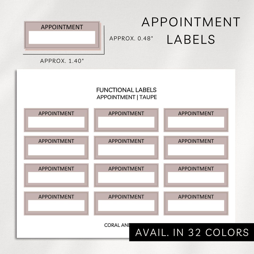 Appointment Box Labels | Functional Planner Stickers | Minimal Labels ...