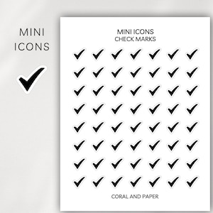 CHECK MARKS Mini Icon Stickers | Minimalist Planner Stickers | Functional Stickers | Budget Stickers | Bullet Journal