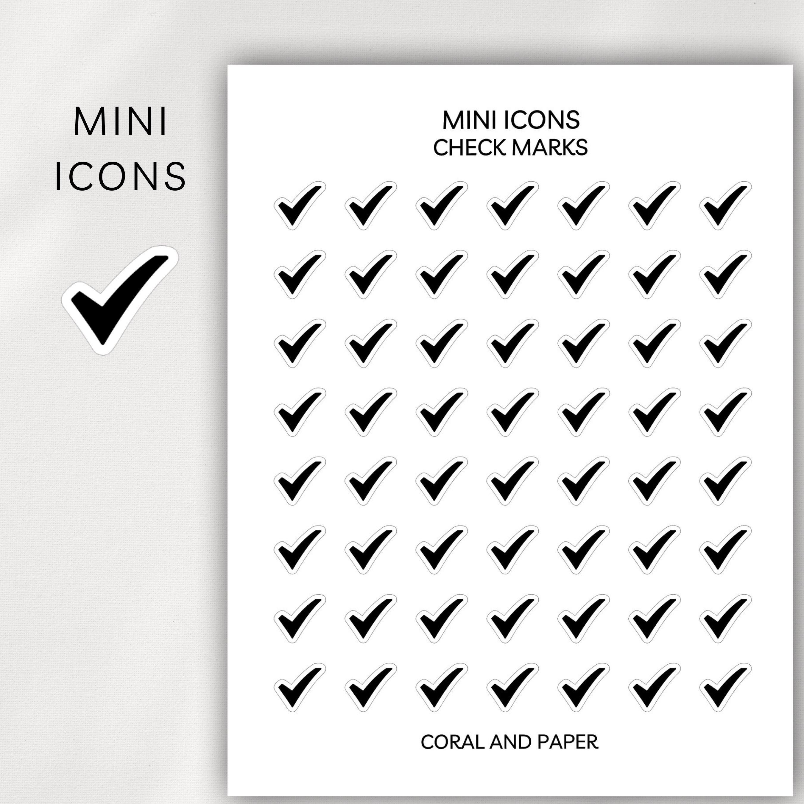 CHECK MARKS Mini Icon Stickers | Minimalist Planner Stickers ...