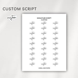 AANGEPAST: plannerstickers met handtekening-script | Minimalistische planning | Functionele plannerstickers | Bulletjournaal | Bujo | Hobonichi | Label: