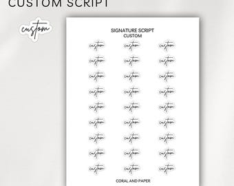 CUSTOM - Signature Script Planner Stickers | Minimalistische Planung | Funktionale Planer Aufkleber | Bullet Journal | Bujo | Hobonichi | Etikett