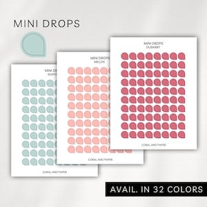 TRANSPARENT MINI DROPS Planner Stickers | Minimalist Planning | Drops Stickers | Functional Planner Labels | Bullet Journal