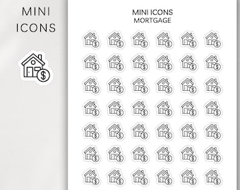 MORTAGE HOUSE PAYMENT Mini Icon Stickers | Minimalist Planner Stickers | Functional Stickers | Bullet Journal