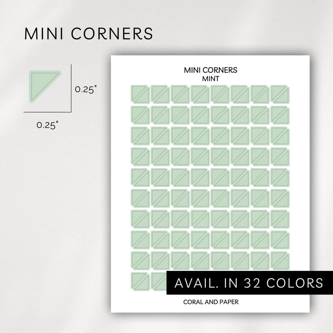 MINI CORNERS Minimal Planner Planner Stickers Functional Planner ...