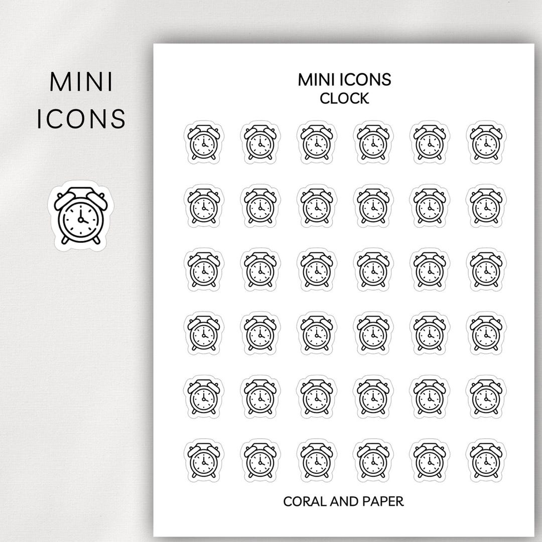 Mini Sticker Clock Mini Clock Icons | Appointment Planner Stickers | Deadline | Reminder ...