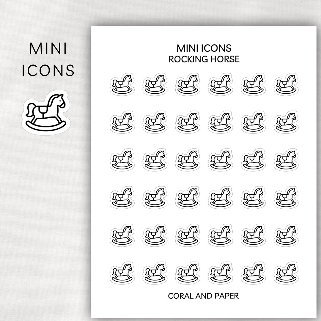 Rocking Horse Mini Icons | Planner Stickers | Minimal Functional ...