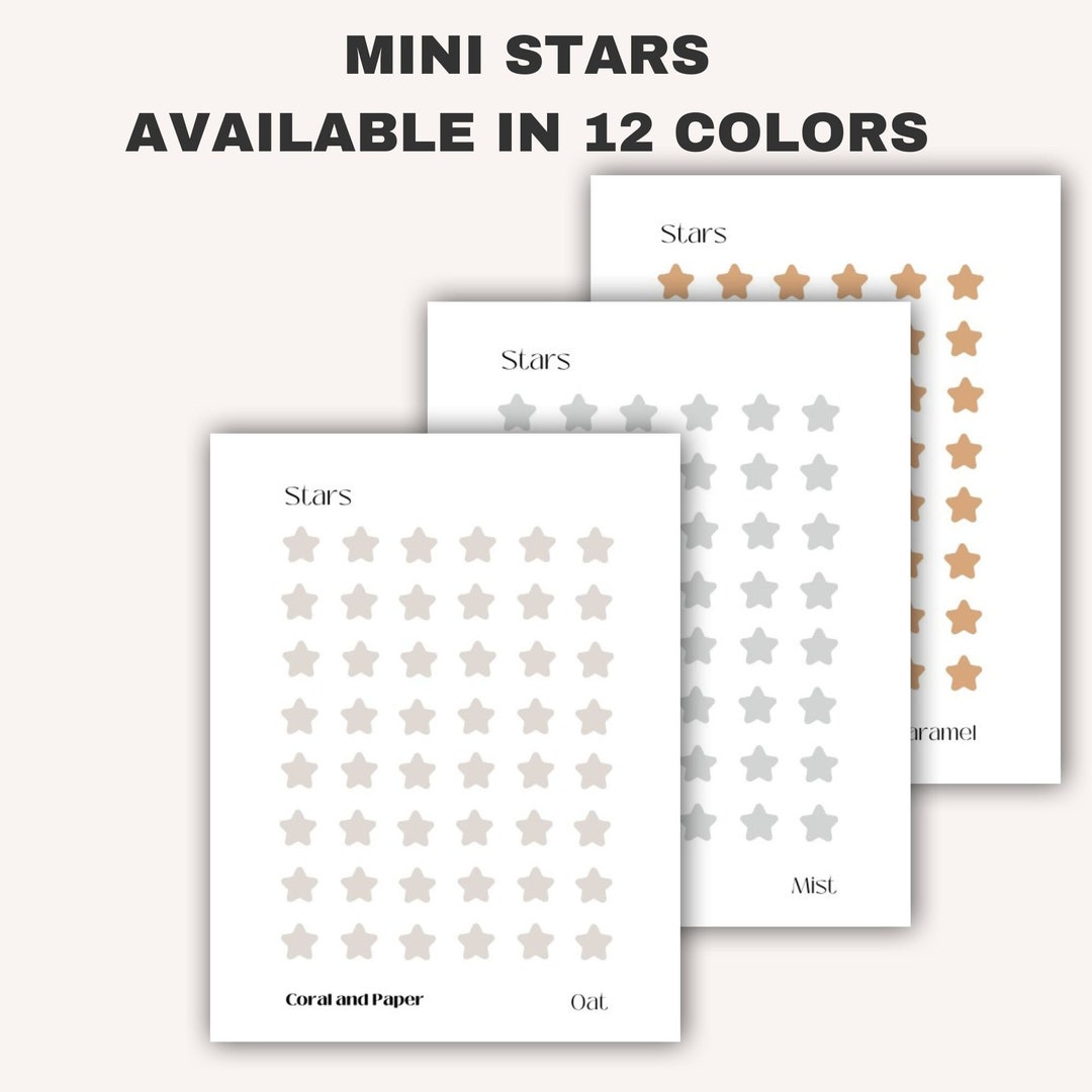 TRANSPARENT MINI STARS Planner Stickers | Minimalist Planning ...